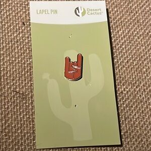 Desert Cactus Rock Hand Lapel Pin
